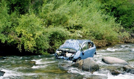 Toyota Prius River Crash