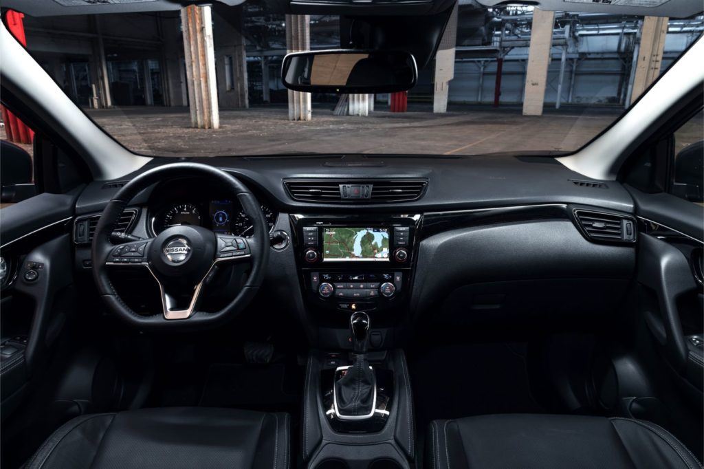 2020 Nissan Rogue Sport interior layout.