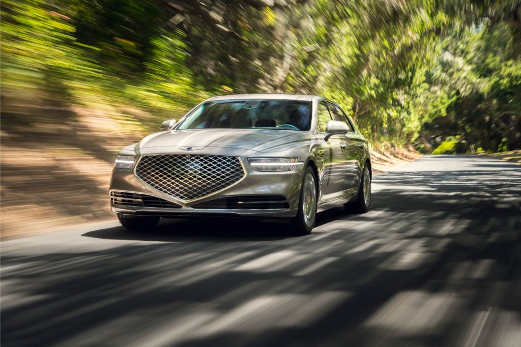 2020 Genesis G90 on the open road. 