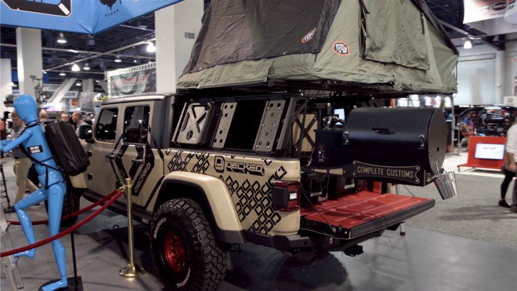 A large number of trucks, modified for off-roading, occupied a lot of floor space at SEMA 2019.