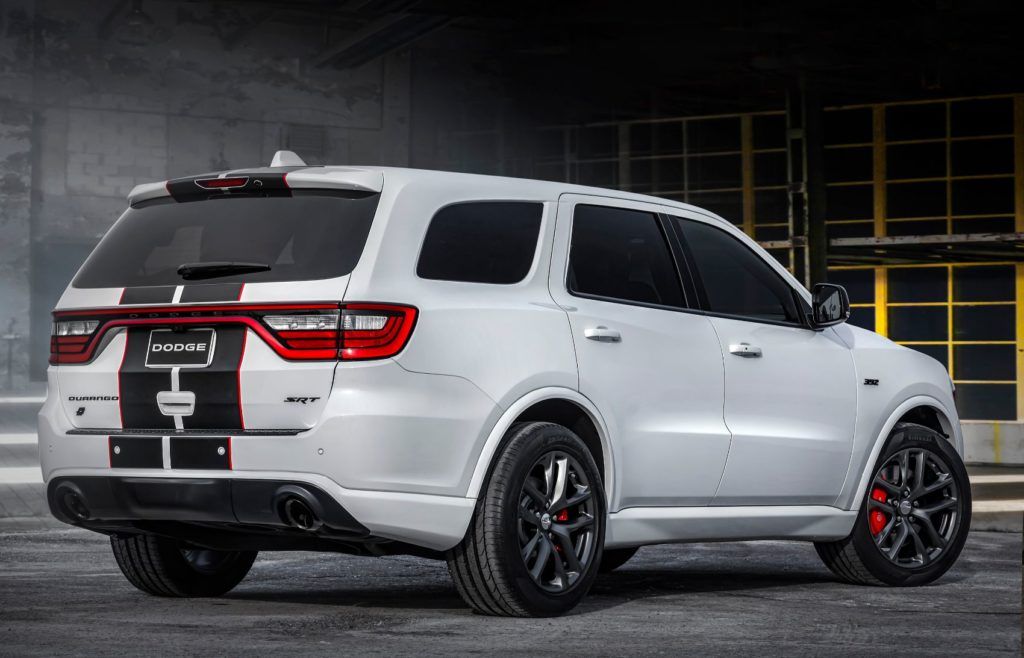 2020 Dodge Durango SRT with the Black appearance package and Redline stripe.