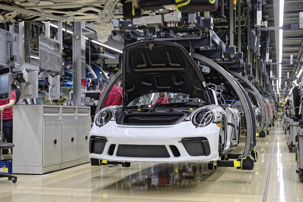 Last Porsche 911 of the 991 generation comes off the production line in Baden-Württemberg, Stuttgart.