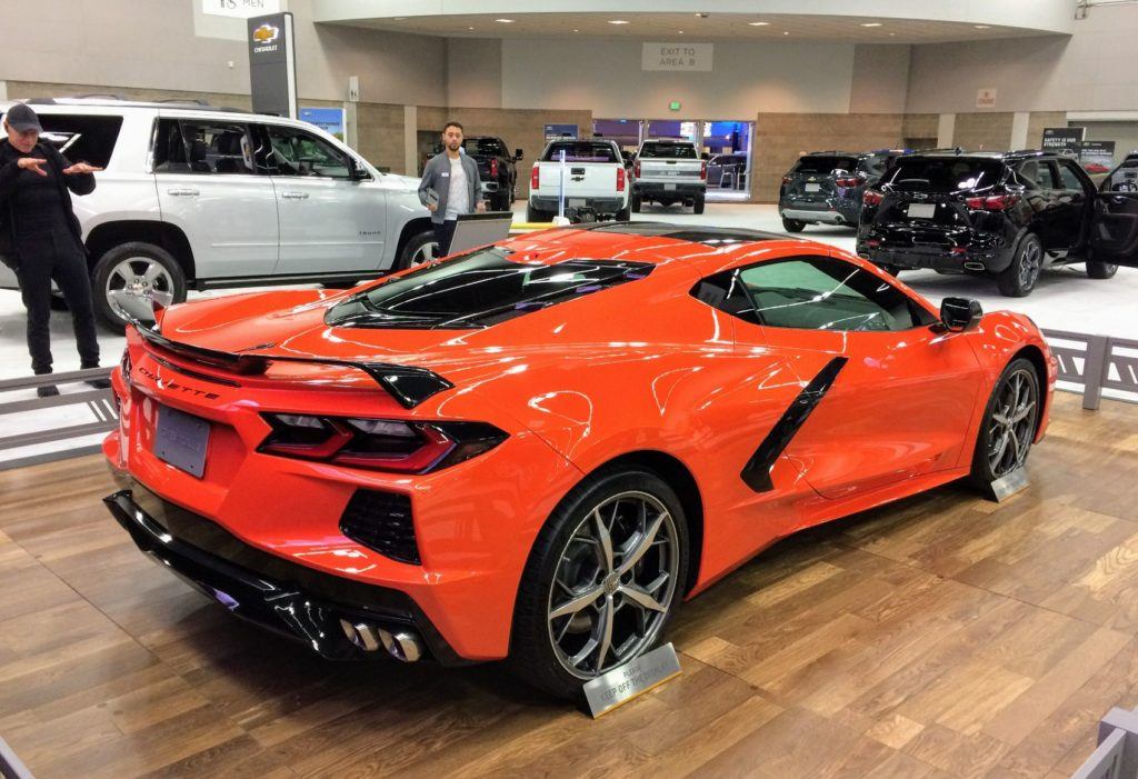 Chevy C8 Corvette on display at the Portland Auto Show, Thursday February 20th 2020. The Northwest Chevy Dealers invited Automoblog to their exhibit to see all of the vehicles on display. Photo: Tony Borroz for Automoblog.net