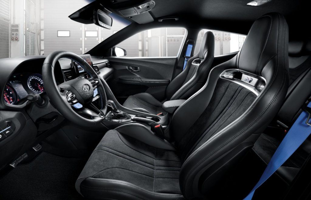 2020 Hyundai Veloster N interior layout (with the N eight-speed wet dual-clutch transmission).