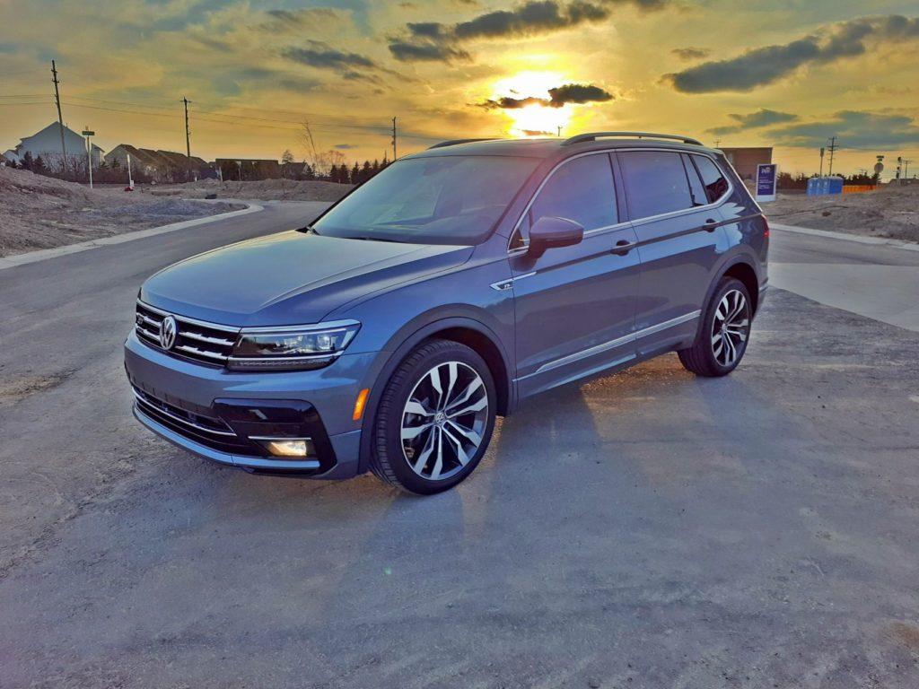 Our 2020 VW Tiguan press vehicle near some new development in Plymouth, Michigan.