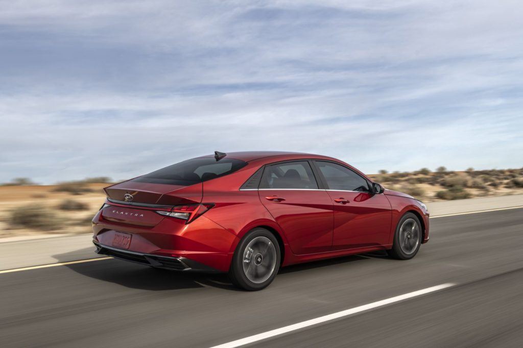 The 2021 Hyundai Elantra, now in its seventh generation, rides on an entirely new platform. The Elantra is called the Avante in the Korean domestic market. Photo: Hyundai Motor America.