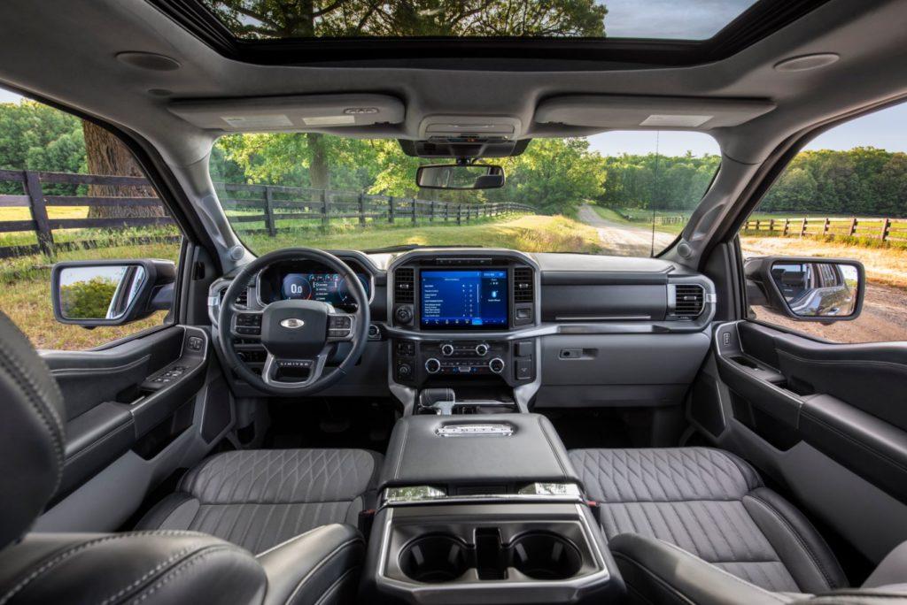 2021 Ford F-150 interior layout.