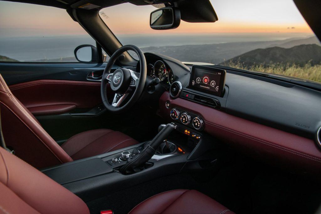 2022 Mazda Miata RF interior layout. 