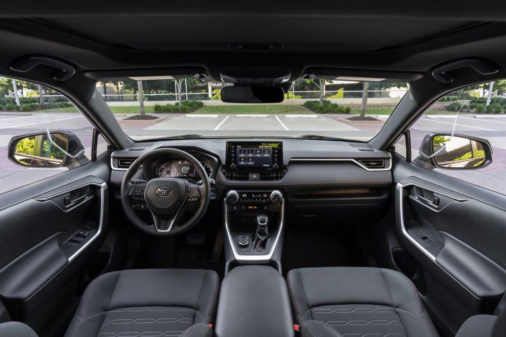 2021 Toyota RAV4 Prime SE interior layout. 