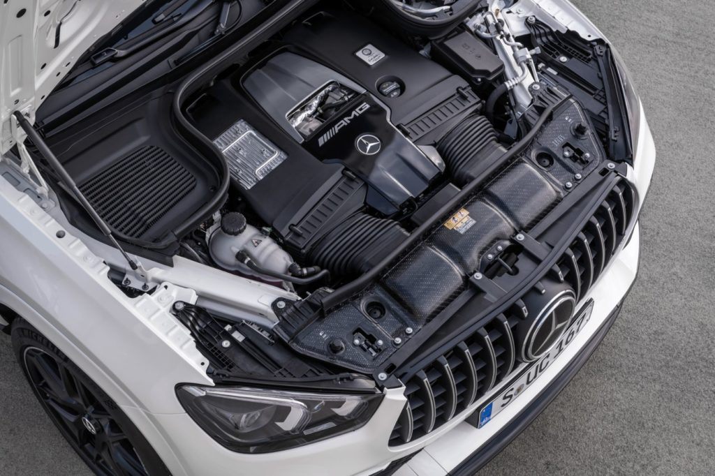 2021 Mercedes-AMG GLE 63 S Coupe under the hood. 