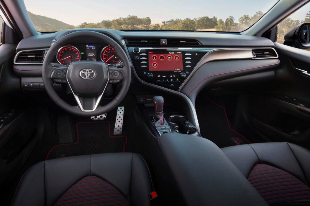 2020 Toyota Camry TRD interior layout. 