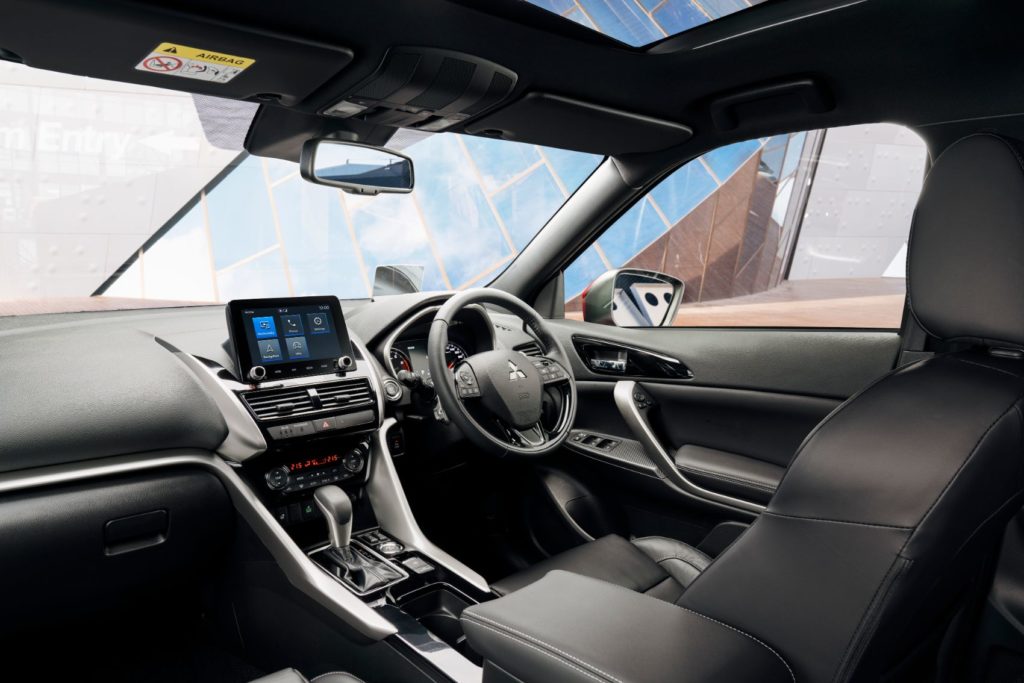 2022 Mitsubishi Eclipse Cross interior layout in a right-hard drive configuration. 