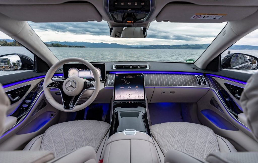 2021 Mercedes-Benz S-Class interior layout.