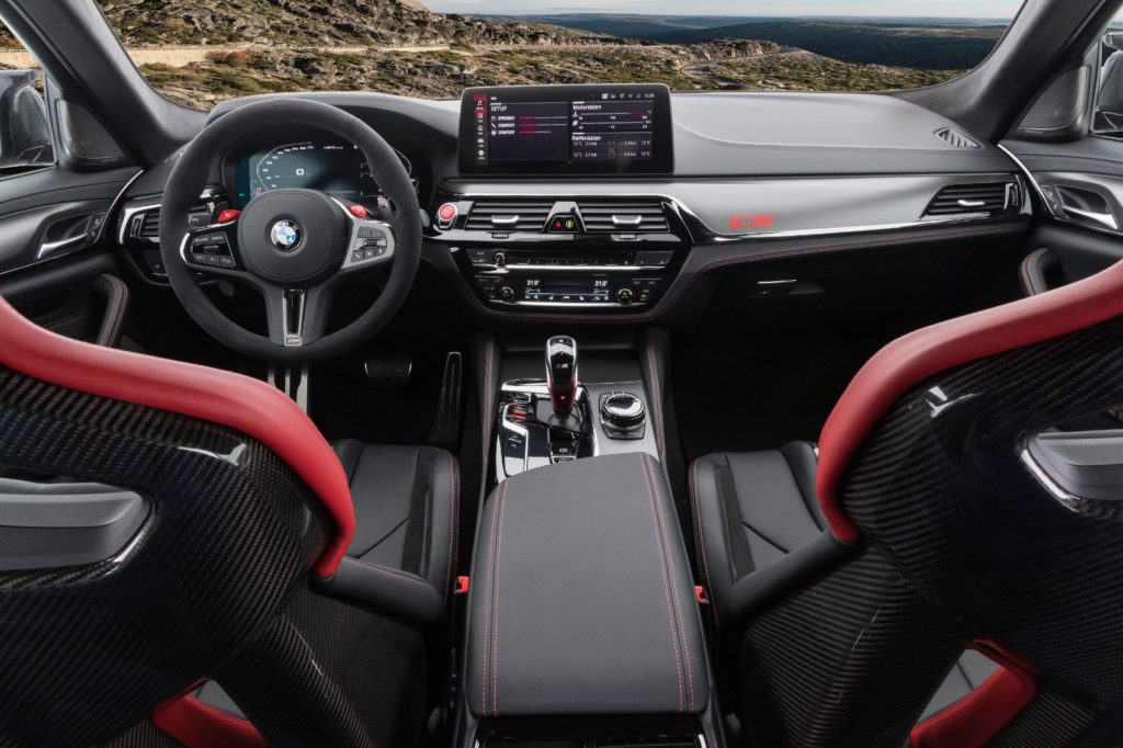 2022 BMW M5 CS Sedan interior layout.