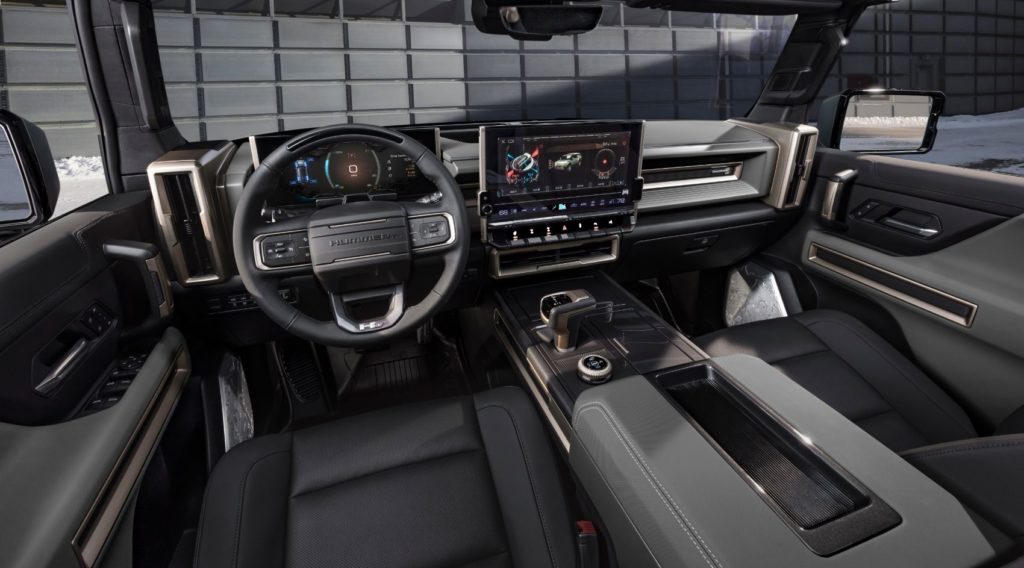 2024 GMC Hummer EV SUV interior layout.
