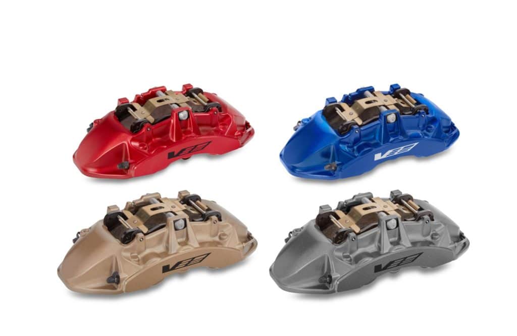 Brembo brake calipers for the Cadillac CT5-V Blackwing. 