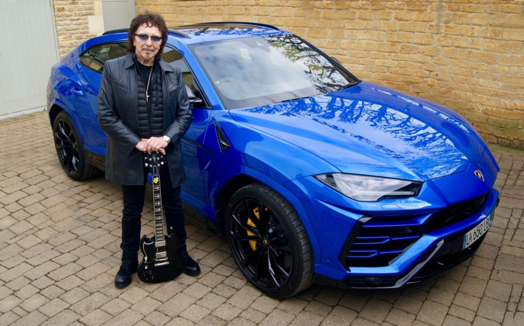 Black Sabbath guitarist Tony Iommi with his new Lamborghini Urus. 