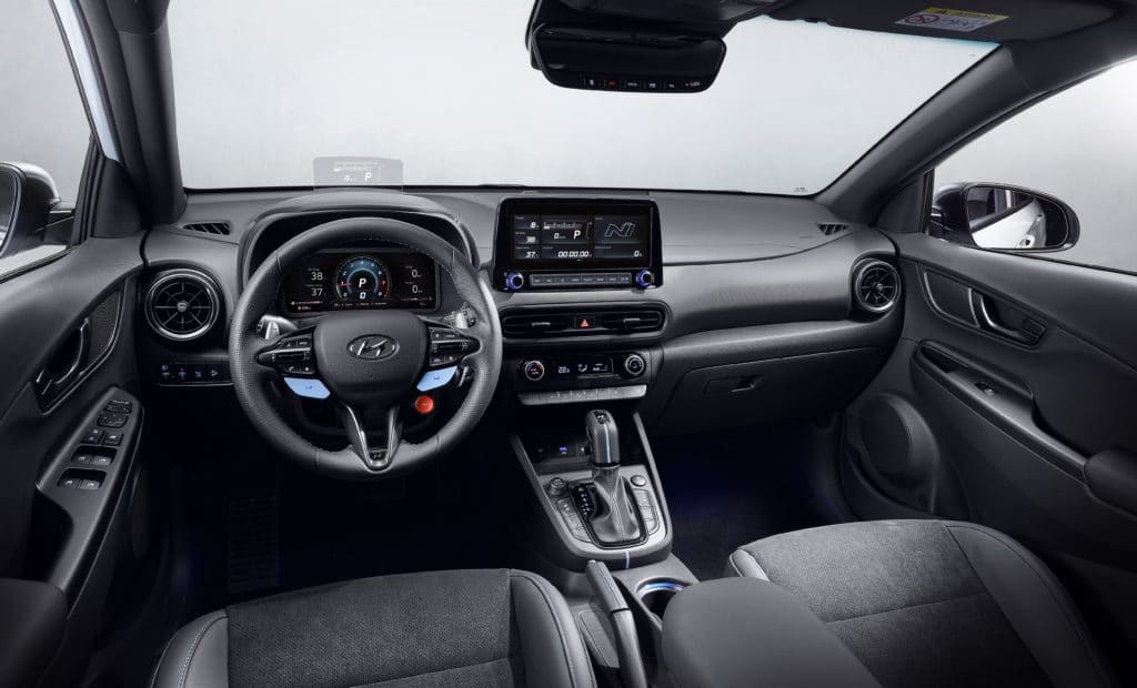 2022 Hyundai Kona N interior layout.