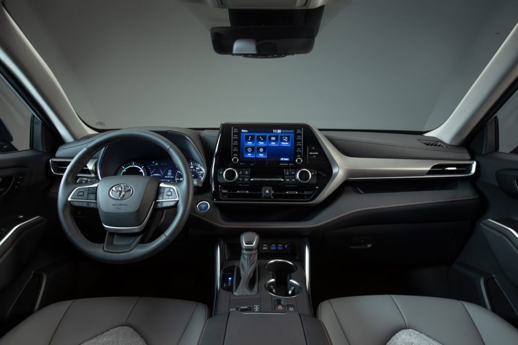 2022 Toyota Highlander Hybrid Bronze Edition interior layout.
