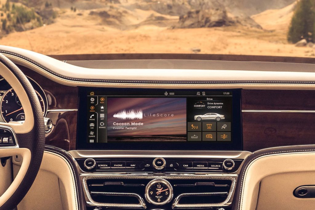 Bentley dashboard display screen. 