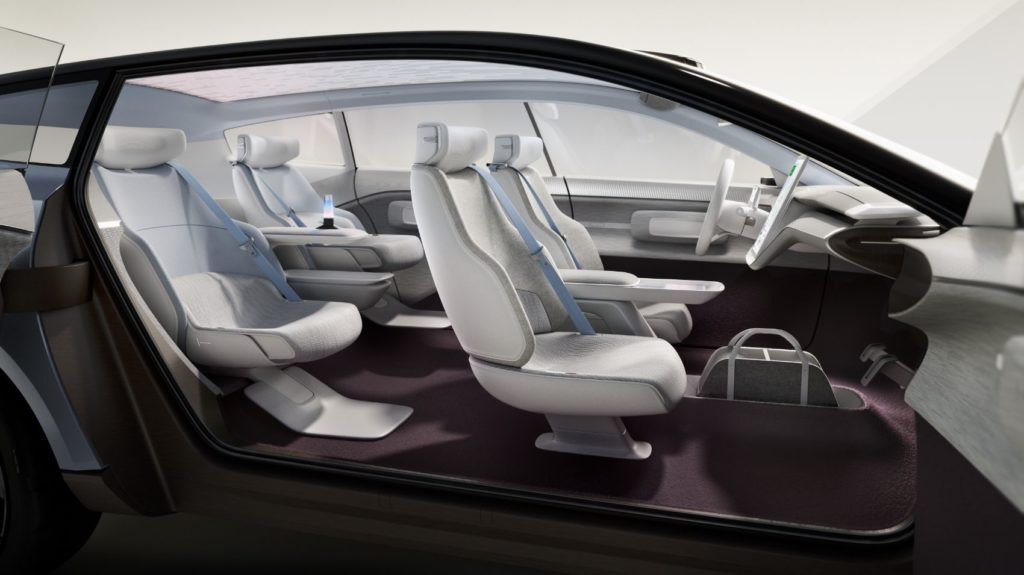 Volvo Concept Recharge interior layout.  