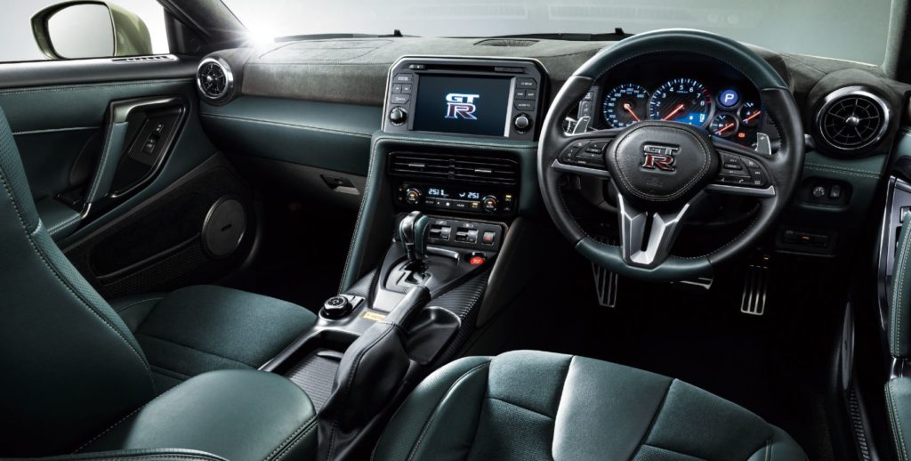 2021 Nissan GT-R T-spec Edition interior layout.