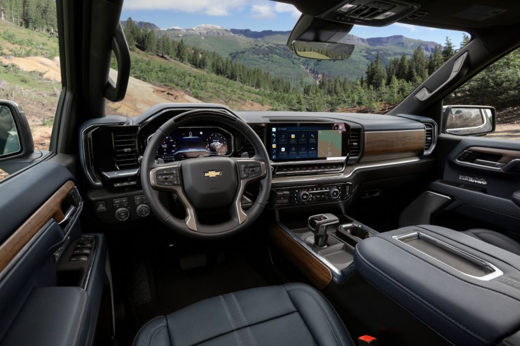 2022 Chevy Silverado High Country interior layout.