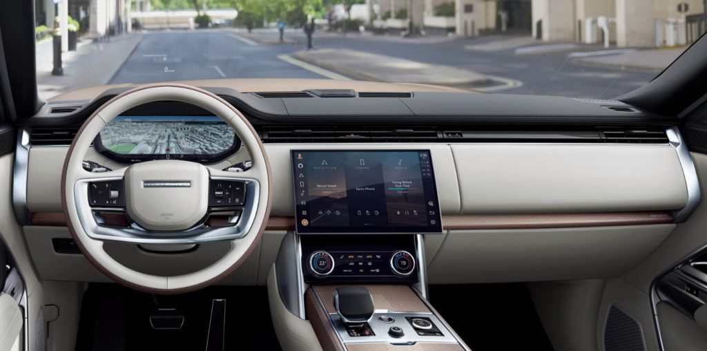 2022 Range Rover interior layout. 